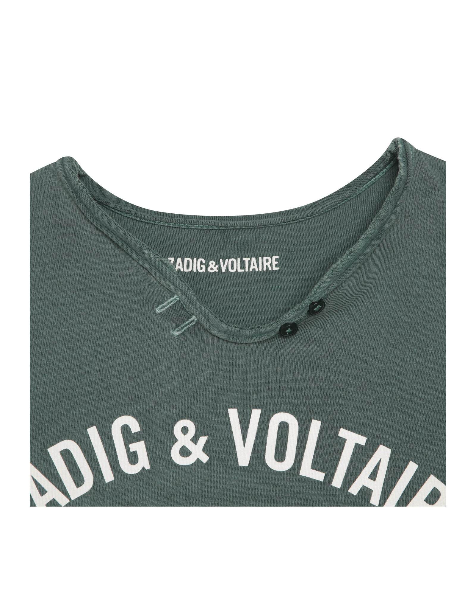 Short-sleeved cotton T-shirt - Bottle green