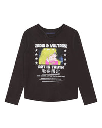 T-shirt à manches longues en coton - Black