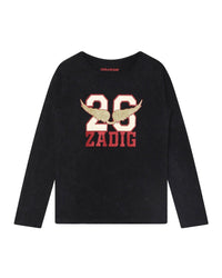 T-shirt à manches longues en coton - Black