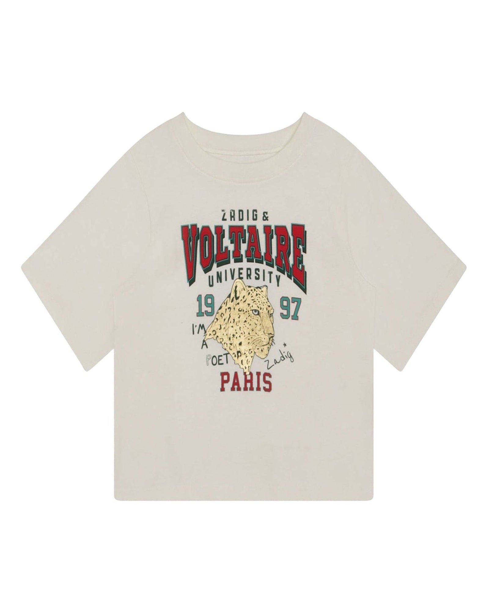 Short-sleeved cotton T-shirt - Hot milk