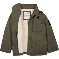 Parka déperlante en coton - Kaki Foncé