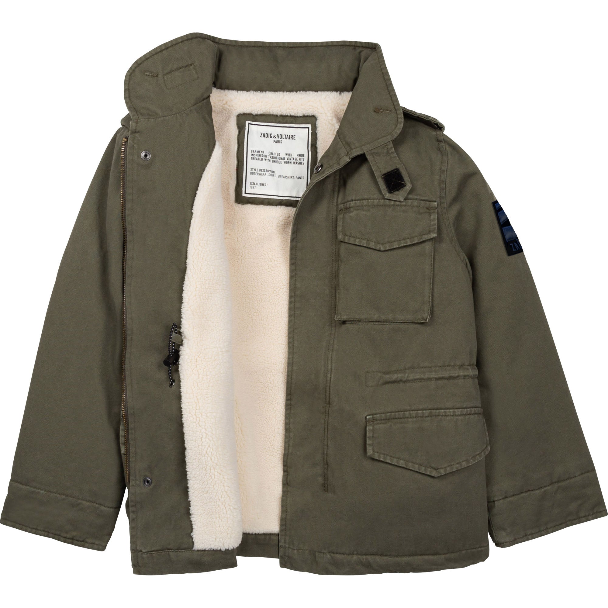 Parka déperlante en coton - Kaki Foncé