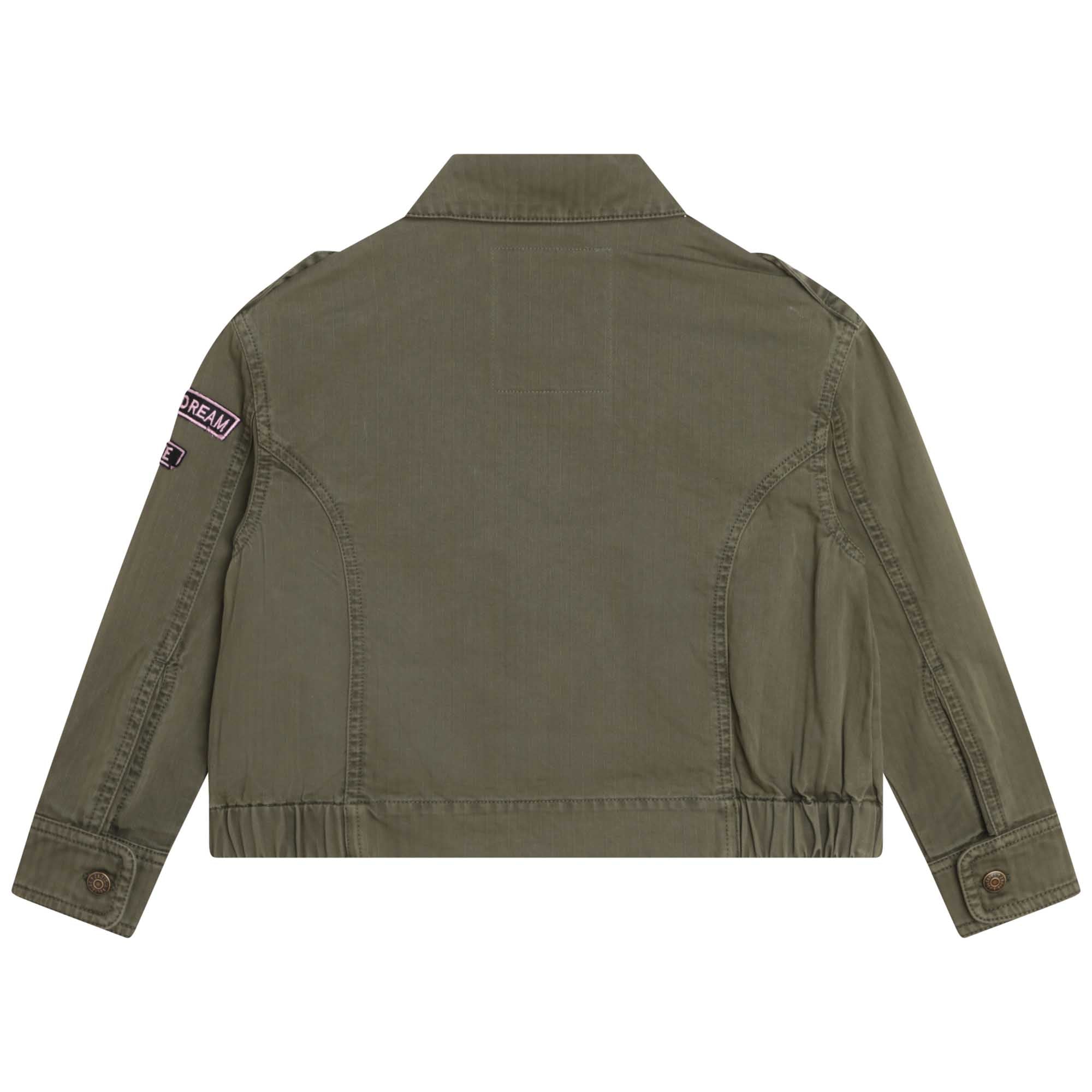 Veste en chevron coton à fermeture boutonnée - Army green