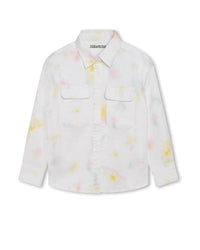 Veste en sergé imprimée intégral - Blanc