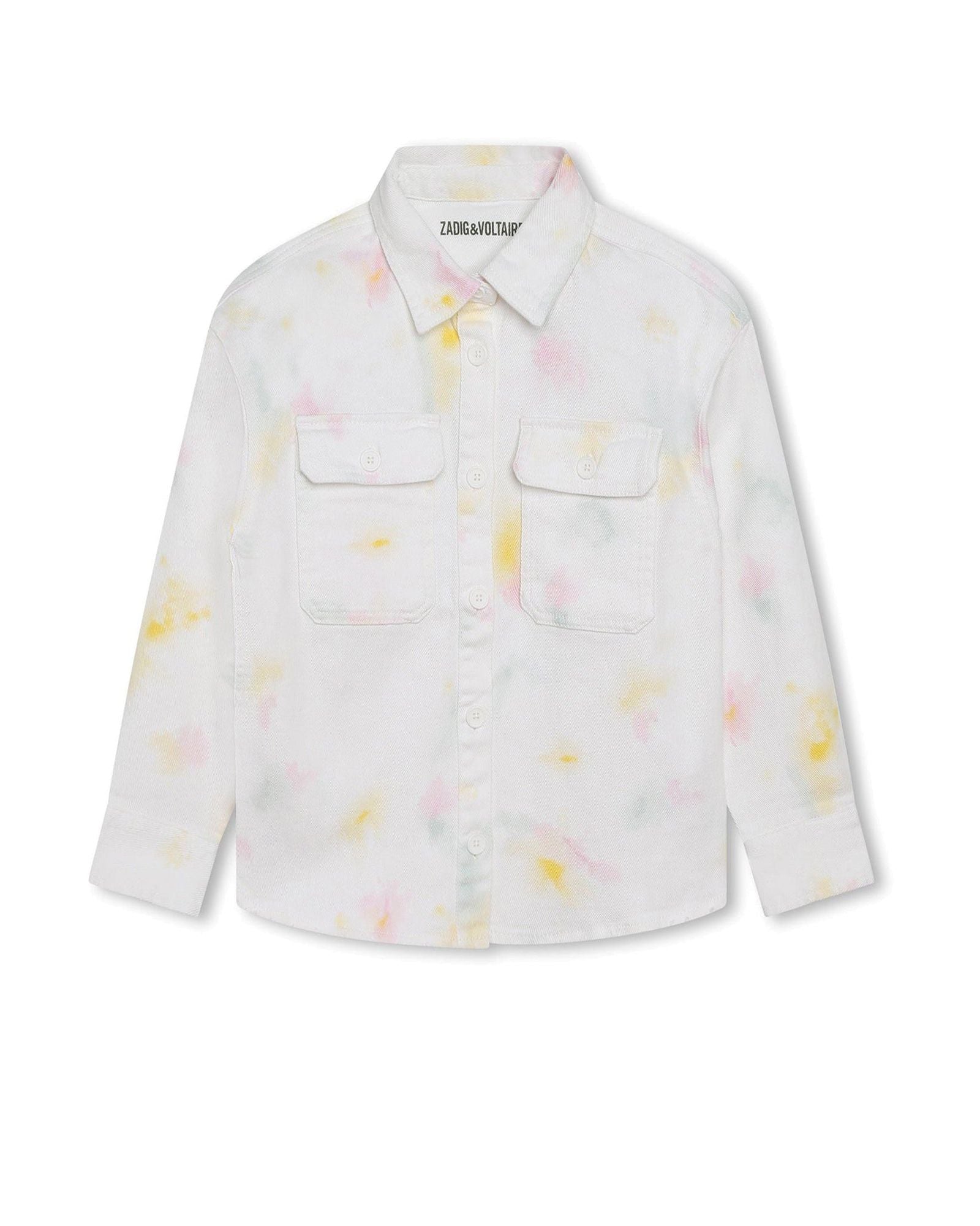 Veste en sergé imprimée intégral - Blanc
