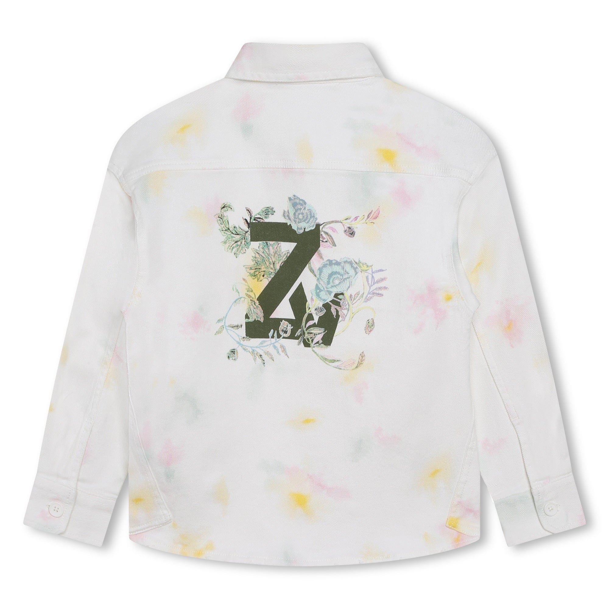 Veste en sergé imprimée intégral - Blanc
