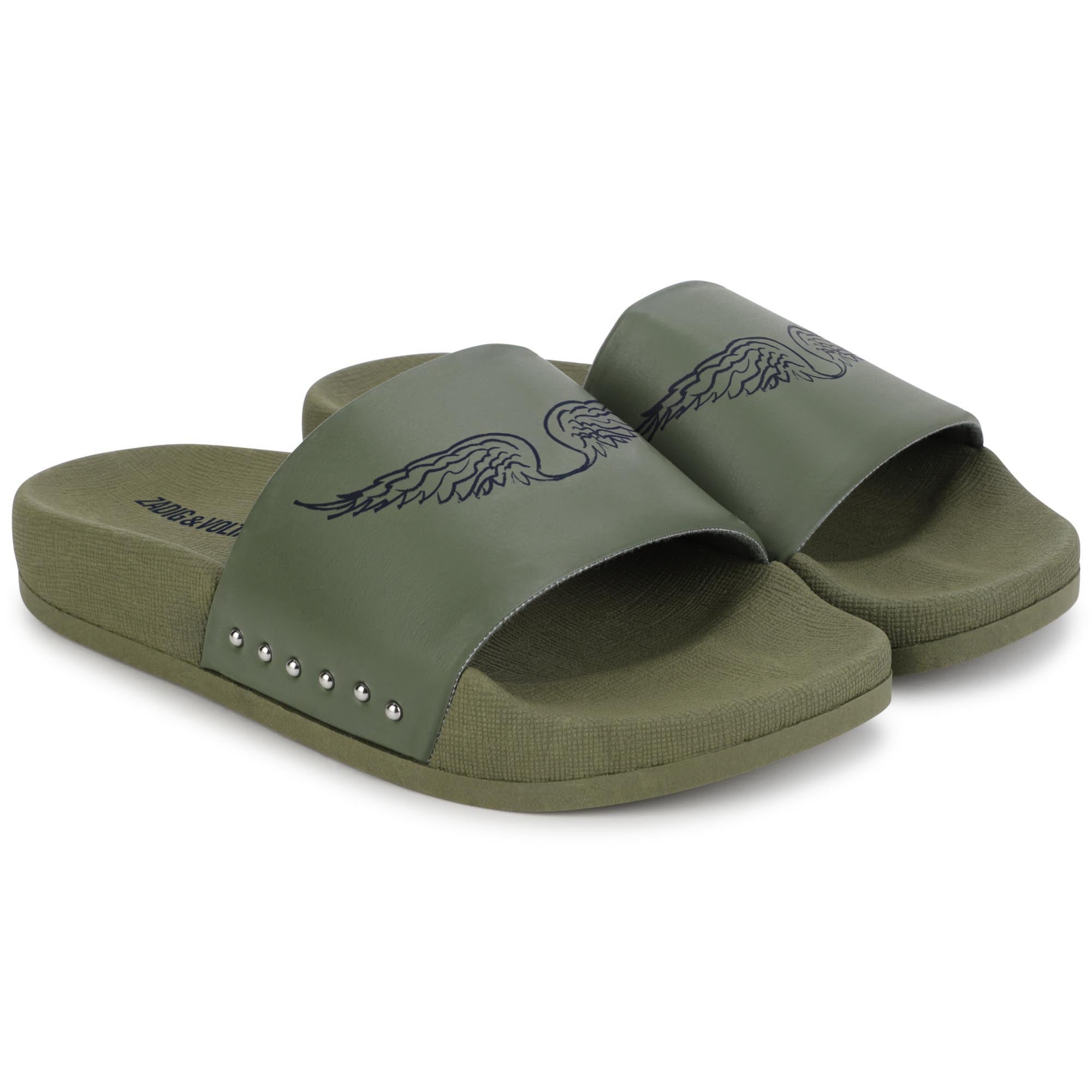 Mules aspect métallique - Army green