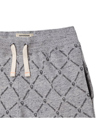 Short imprimé all over logo - Gris chiné acier