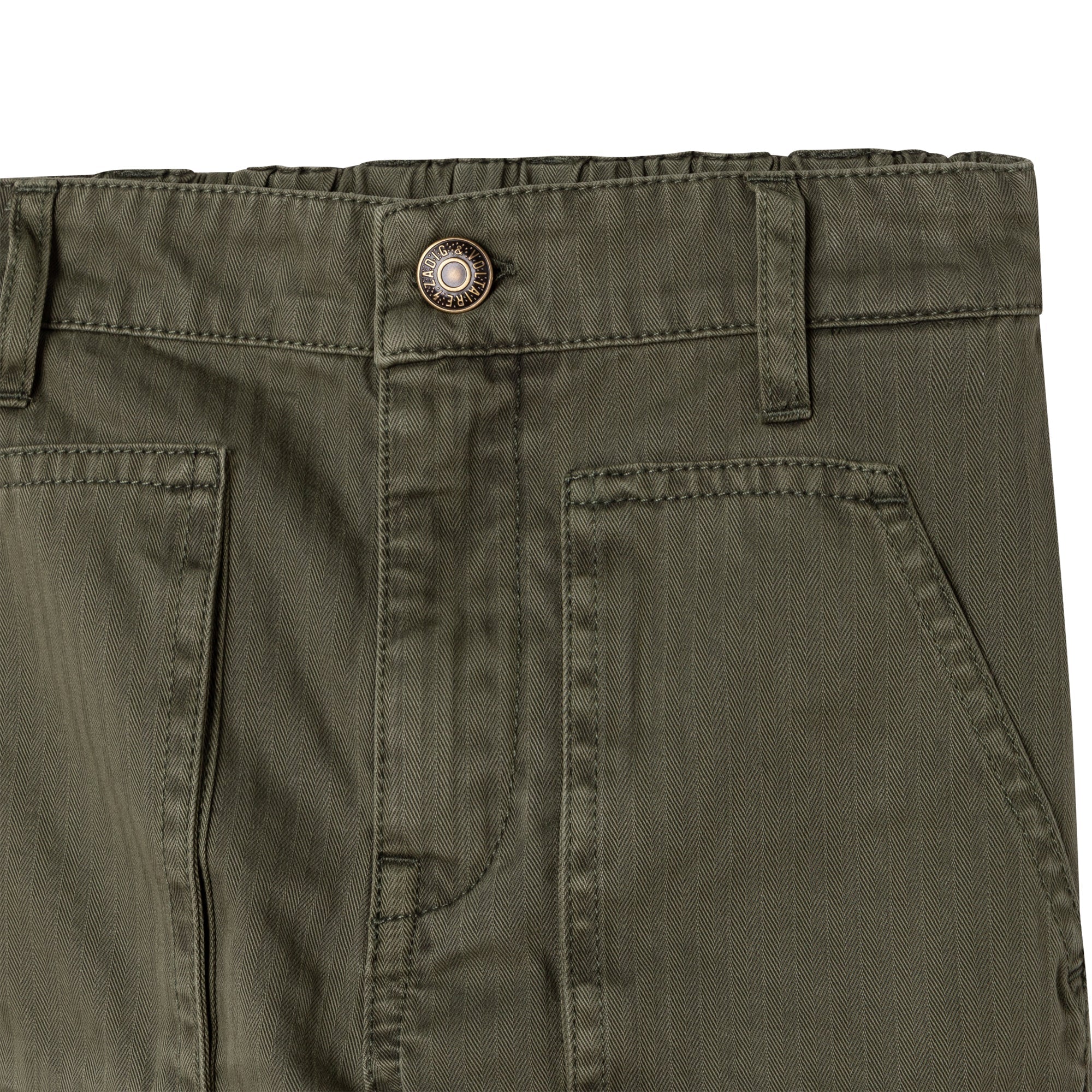 Pantalon en chevron coton - Army green