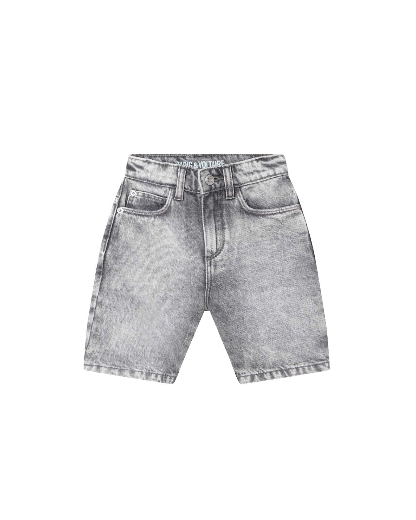 Short délavé 5 poches en denim - Denim Grey