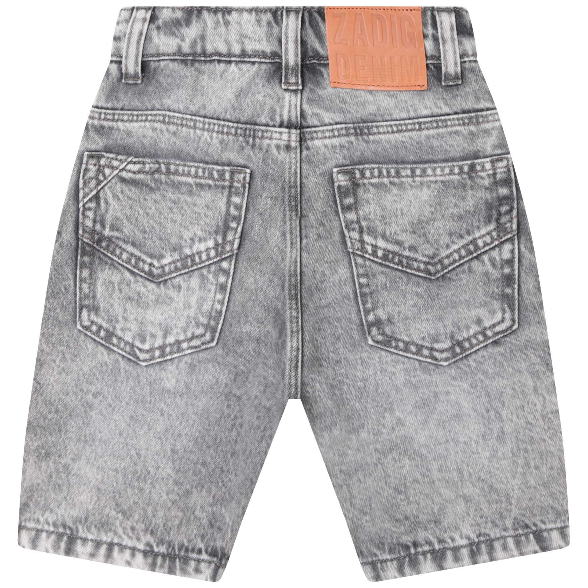 Short délavé 5 poches en denim - Denim Grey