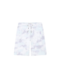 Bermuda à imprimé intégral effet tie & dye en coton - Blanc