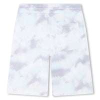 Bermuda à imprimé intégral effet tie & dye en coton - Blanc