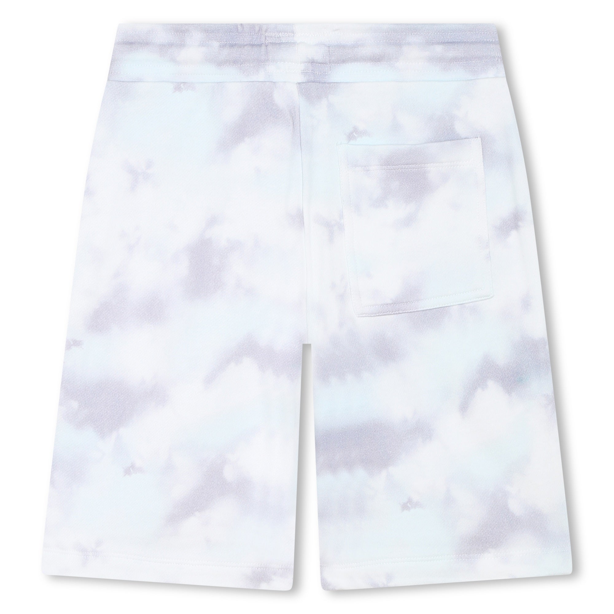 Bermuda à imprimé intégral effet tie & dye en coton - Blanc
