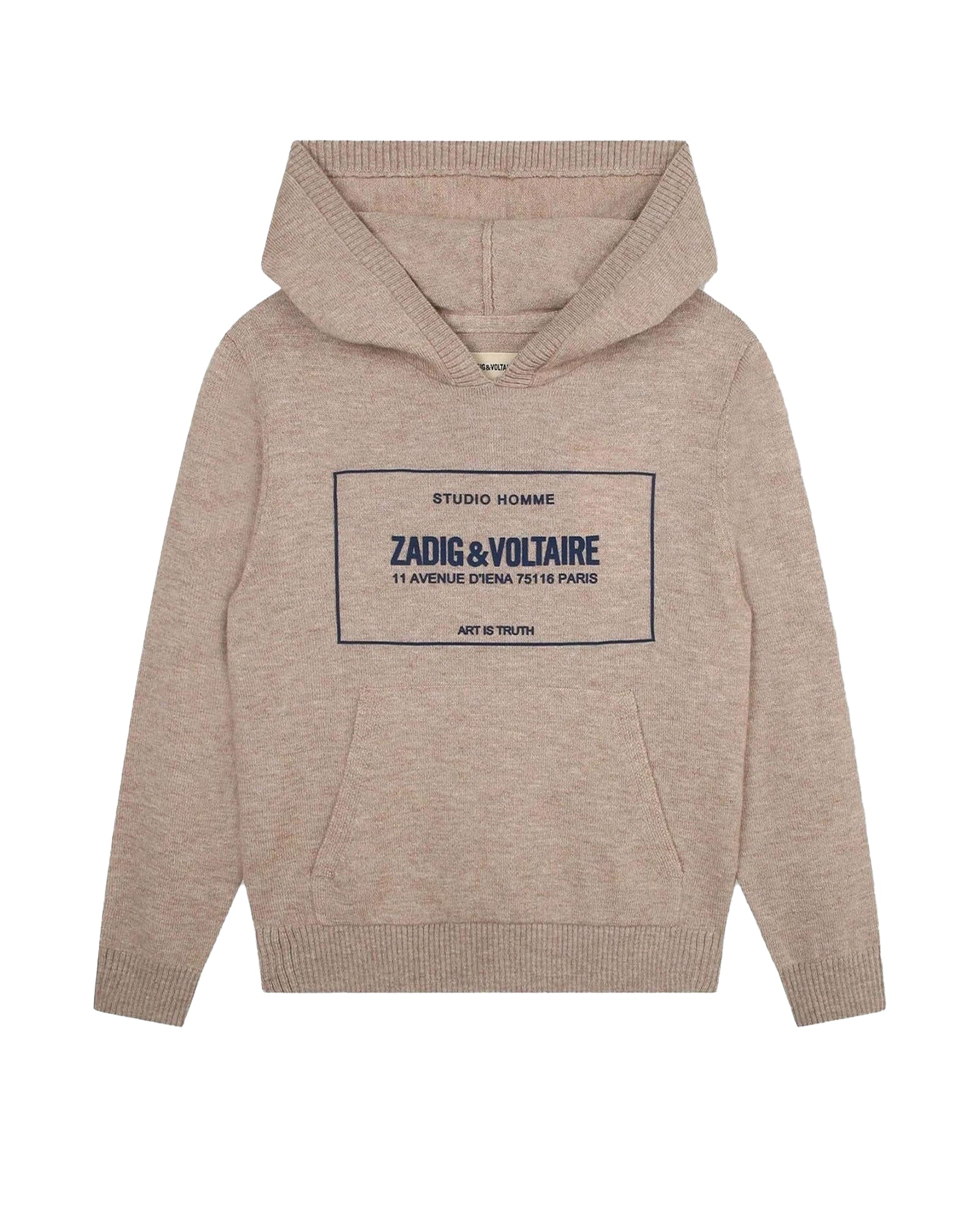 Pull à capuche en laine - Cashmere Beige