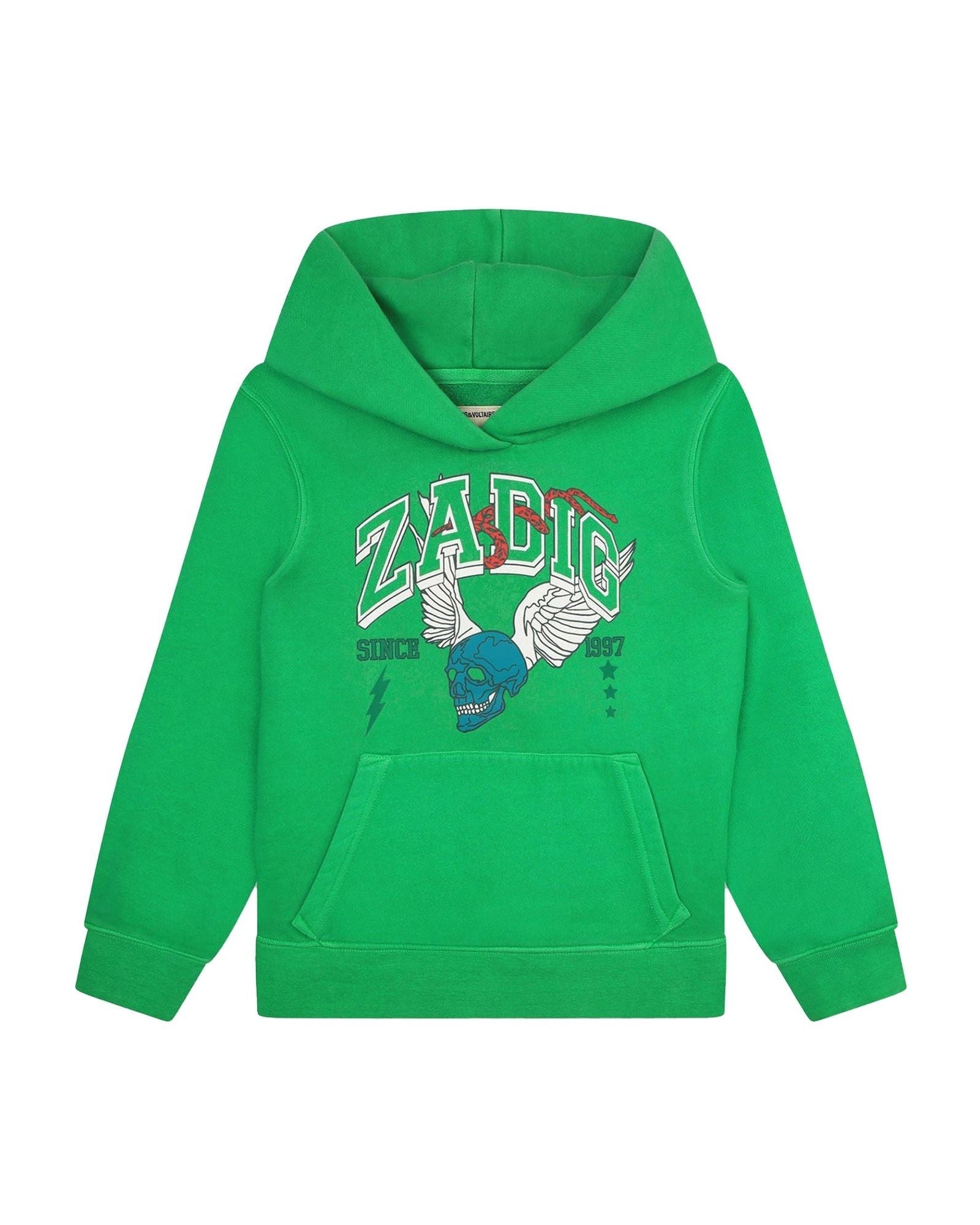 Sweatshirt à capuche en coton - Acid green