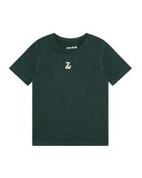 Short-sleeved cotton T-shirt - Bottle Green