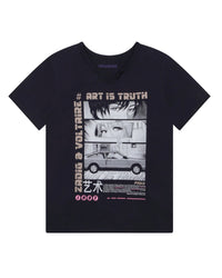 T-shirt à manches courtes en coton - Dark blue