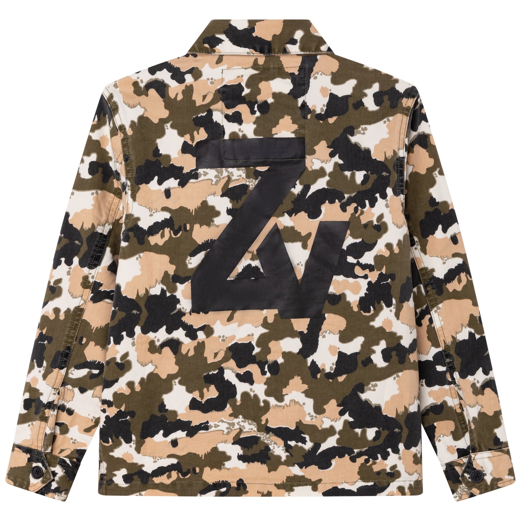 Veste en drill coton imprimé all over camouflage - Army green
