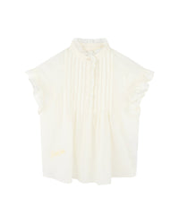 Ruffled cotton blouse - Porcelaine
