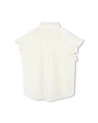 Ruffled cotton blouse - Porcelaine