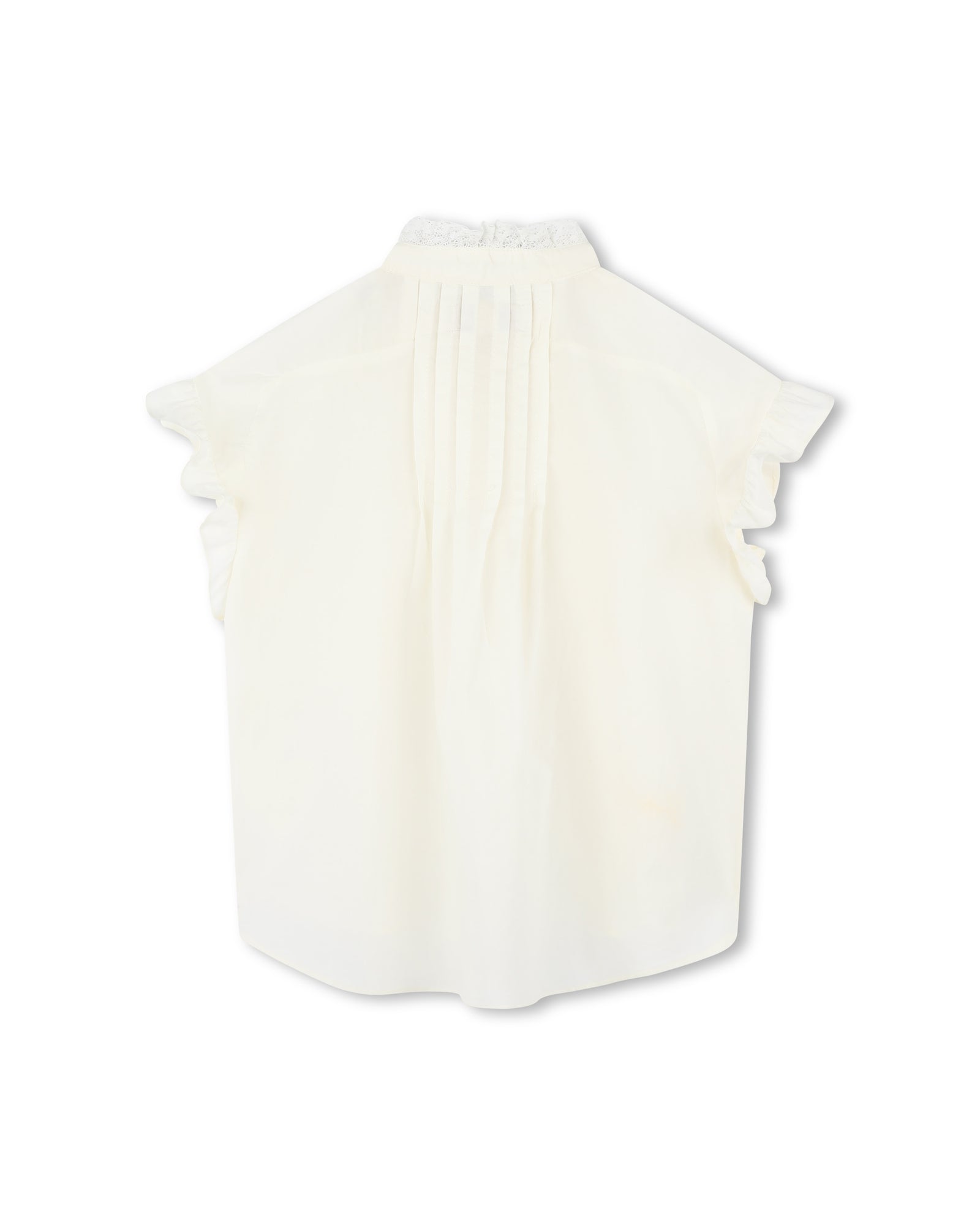 Ruffled cotton blouse - Porcelaine