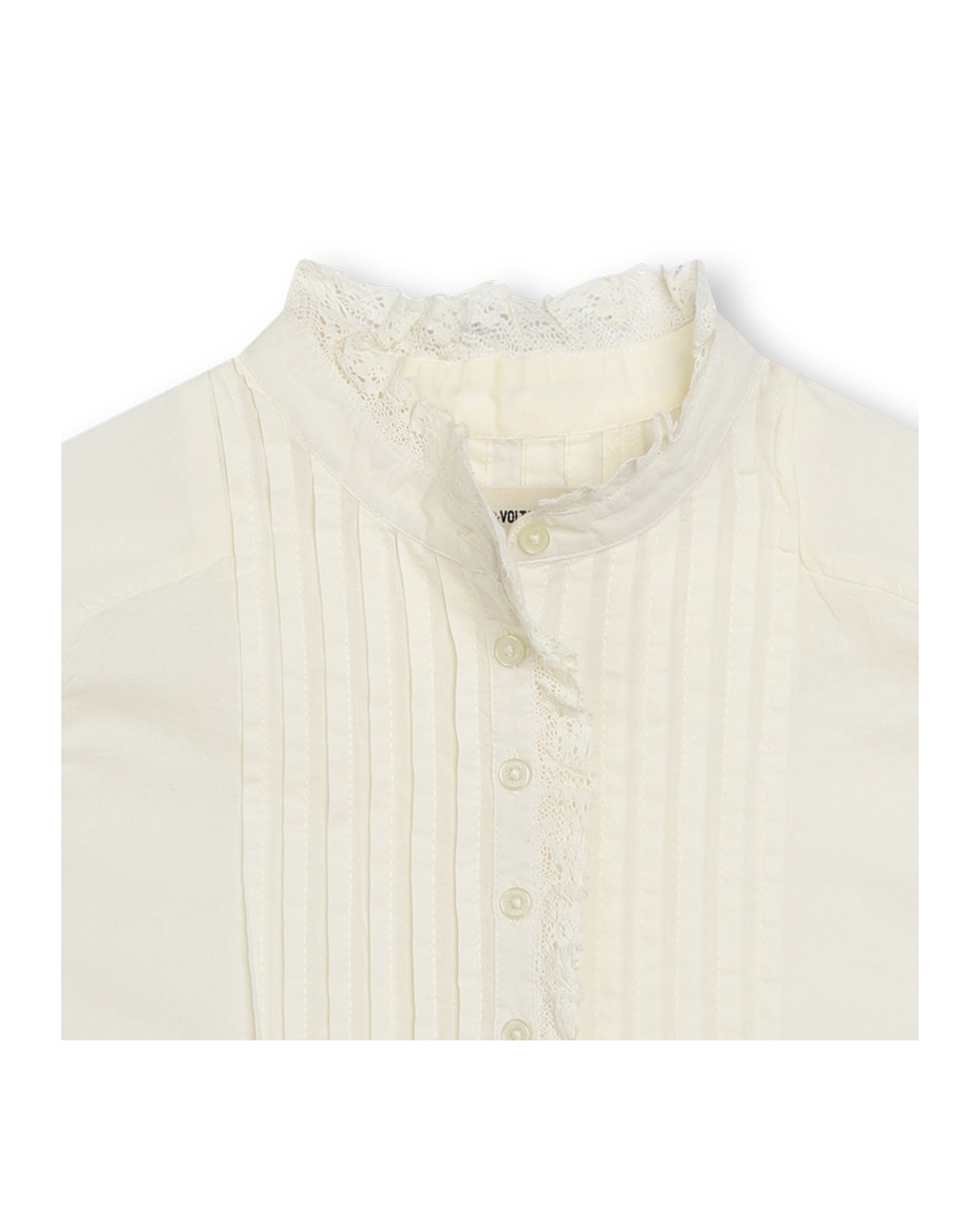 Ruffled cotton blouse - Porcelaine