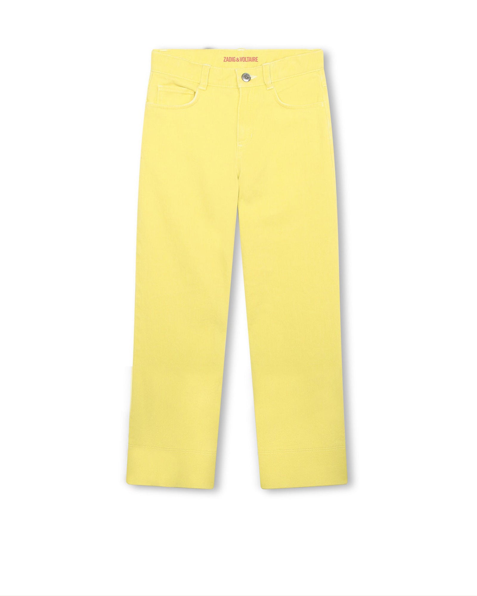Pantalon à poches en sergé - Jaune Tendre