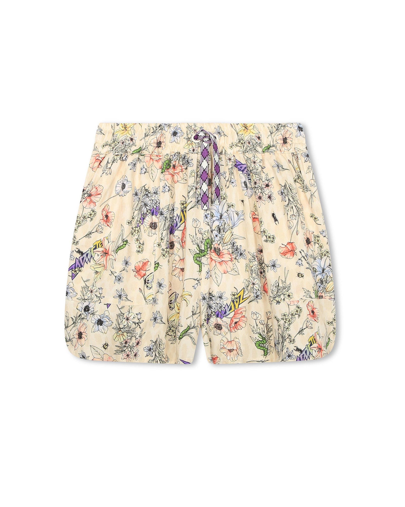 Short à taille élastiquée - Creme