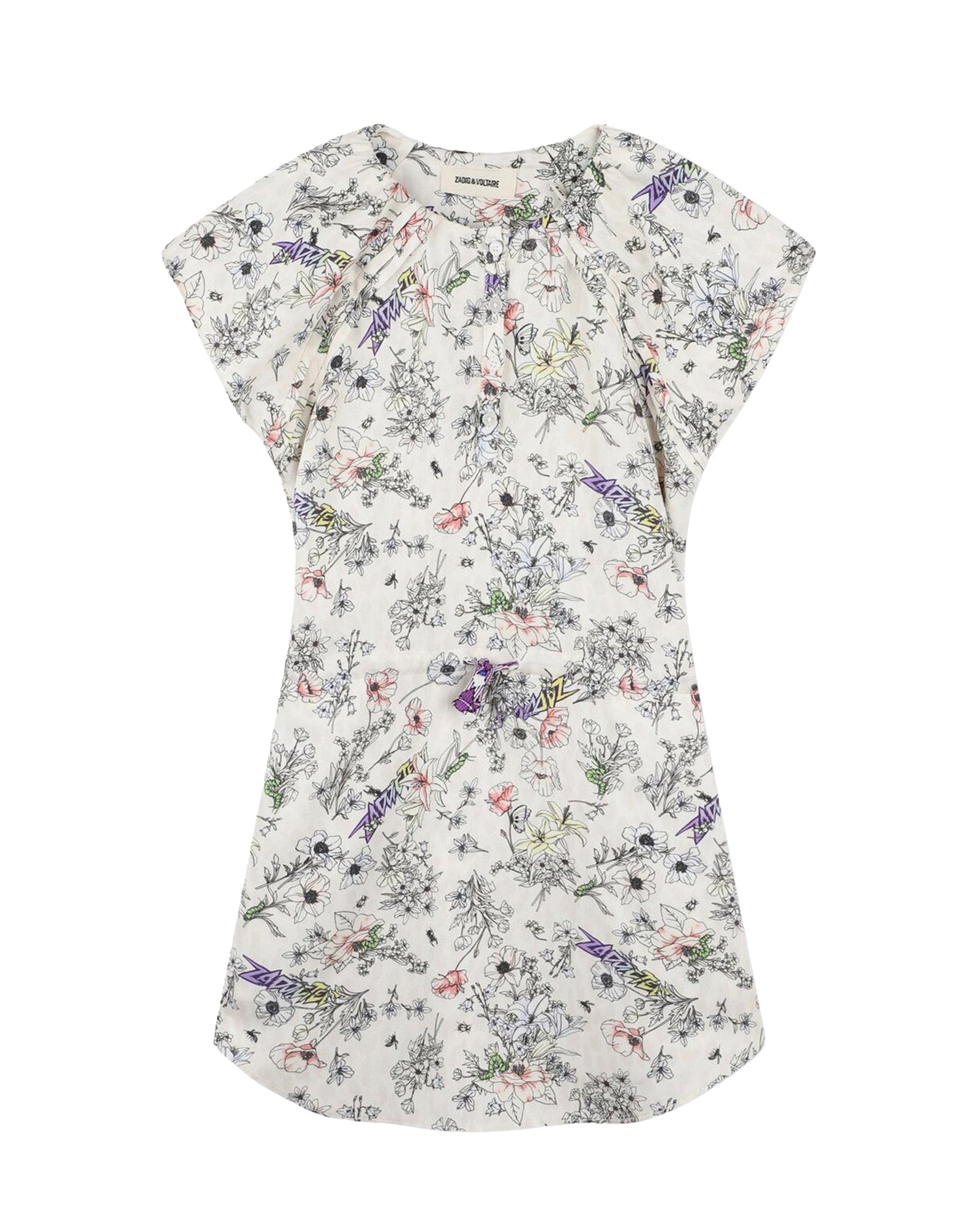 Robe à taille élastiquée - Crème
