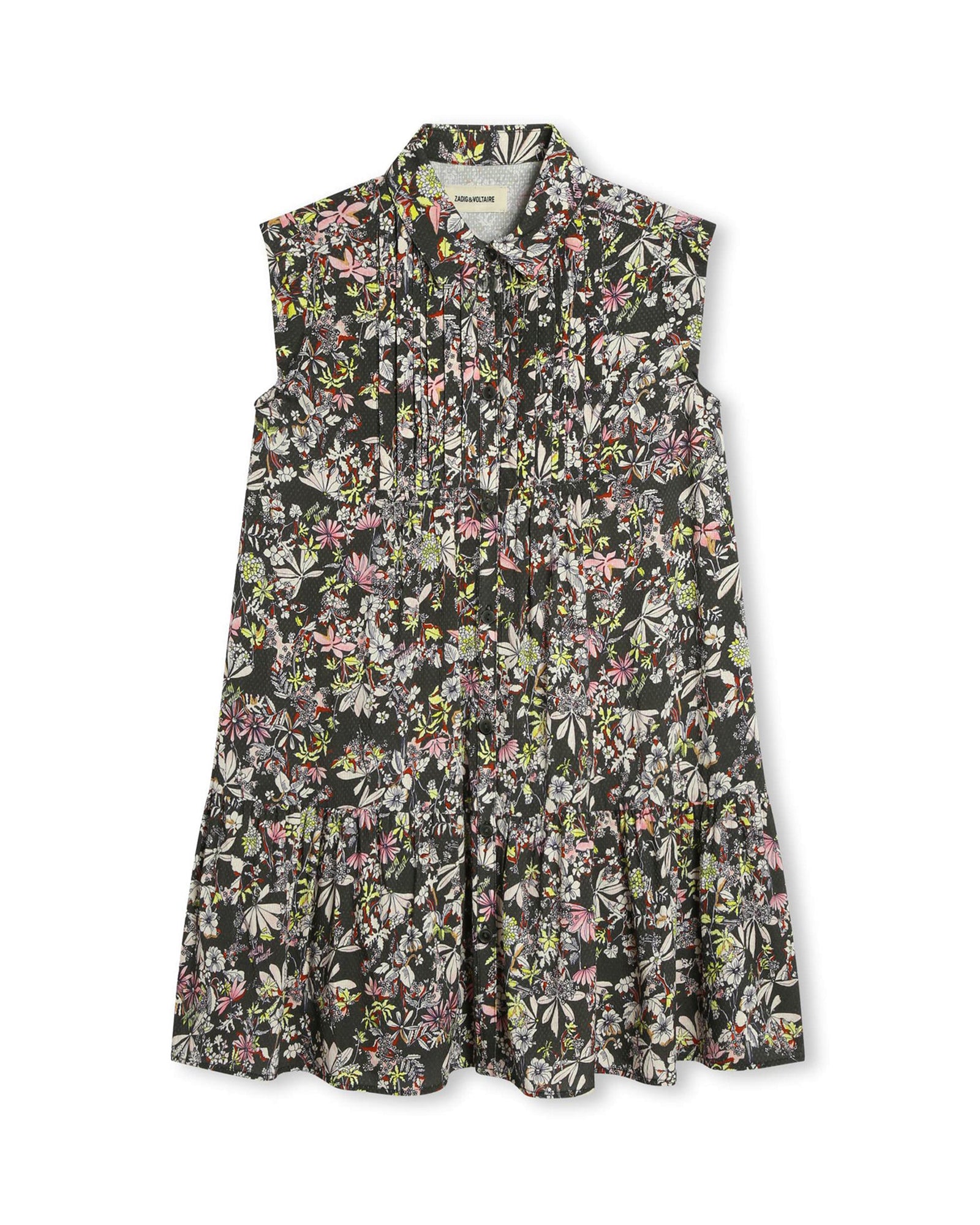 Robe en all over floral - Dark Khaki