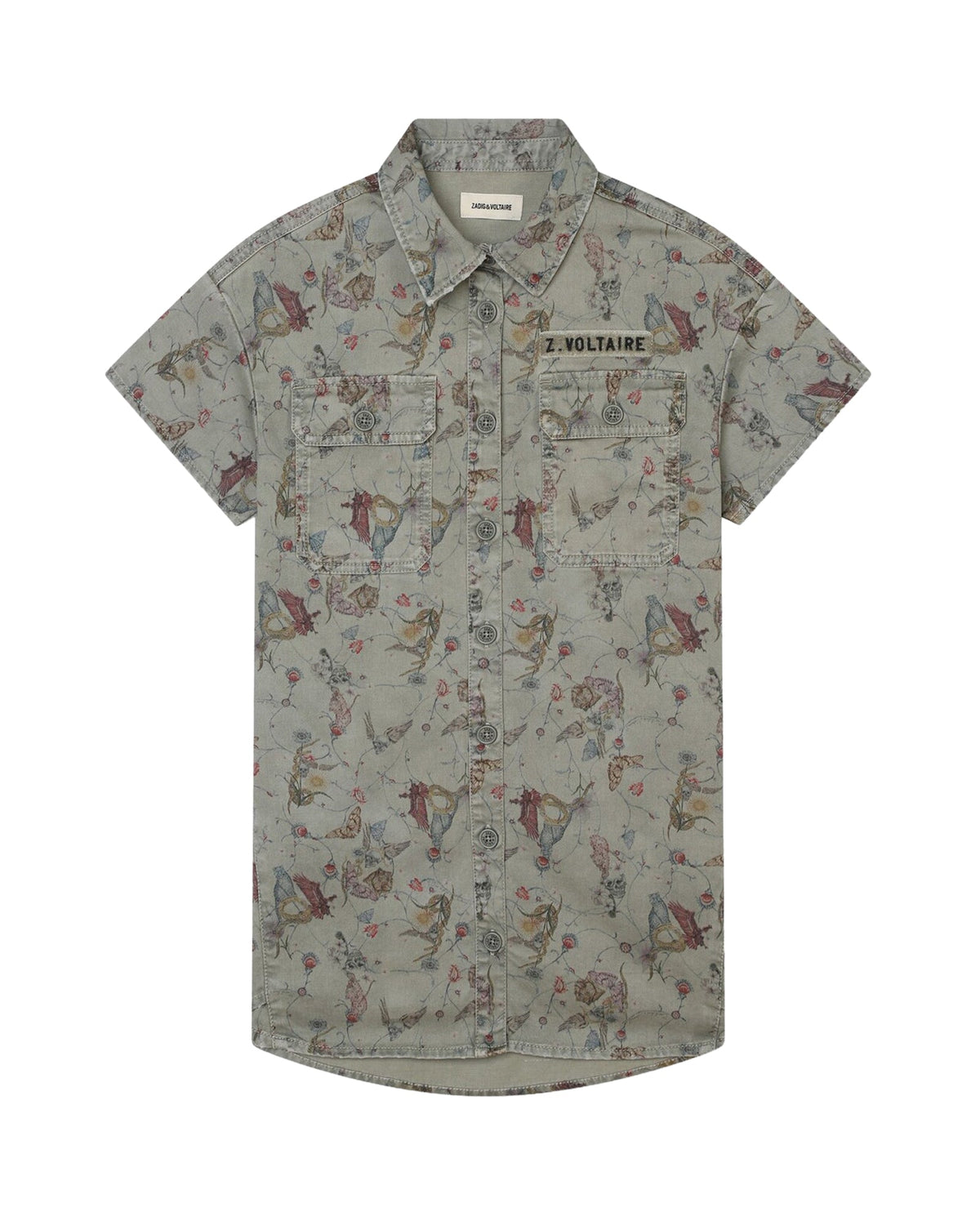 Robe imprimée en sergé - Treillis