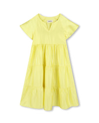 Robe longue à manches courtes - Jaune Tendre