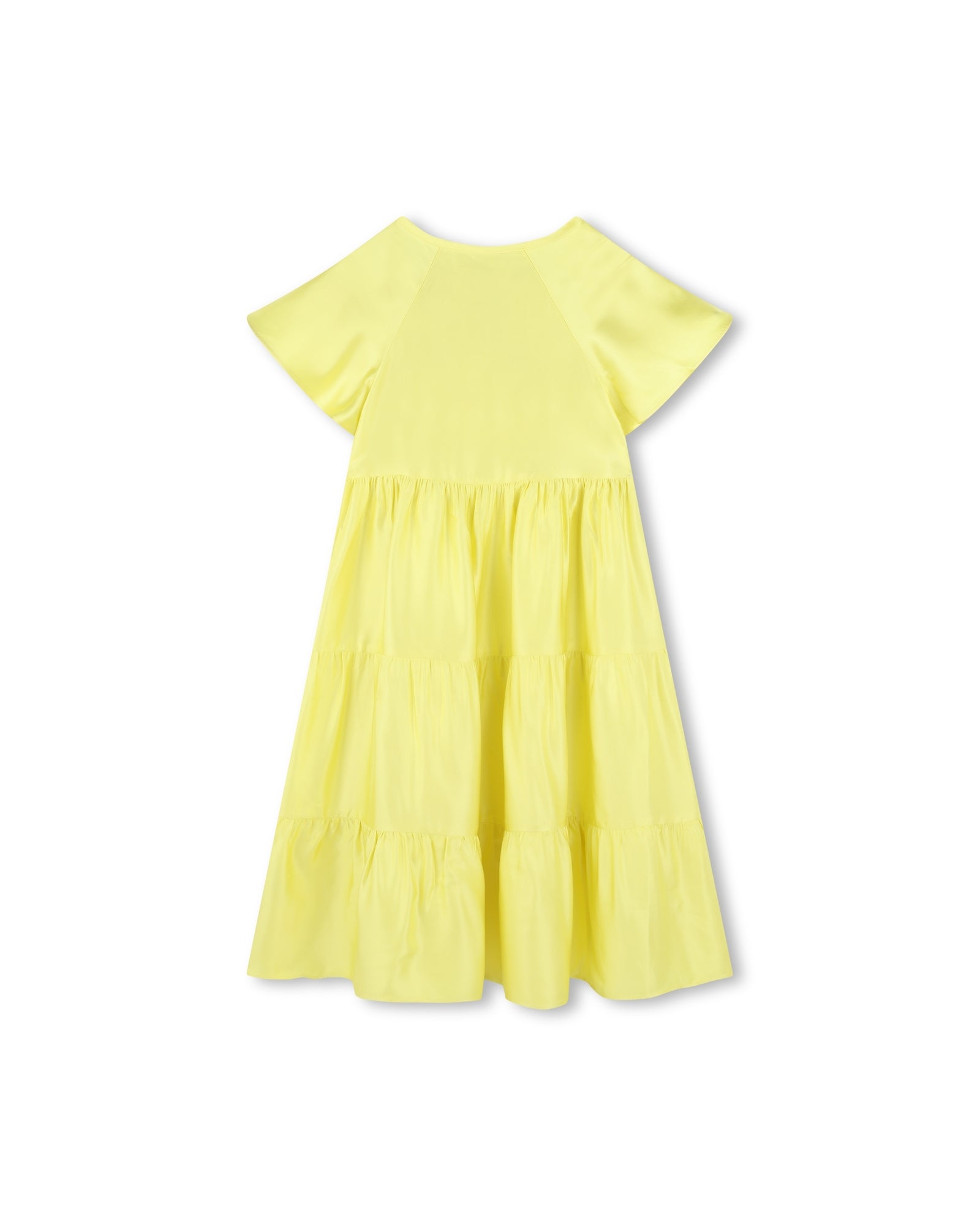 Robe longue à manches courtes - Jaune Tendre