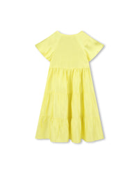 Robe longue à manches courtes - Jaune Tendre
