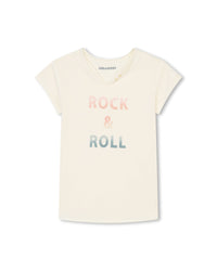 T-shirt avec broderie en coton - Porcelaine