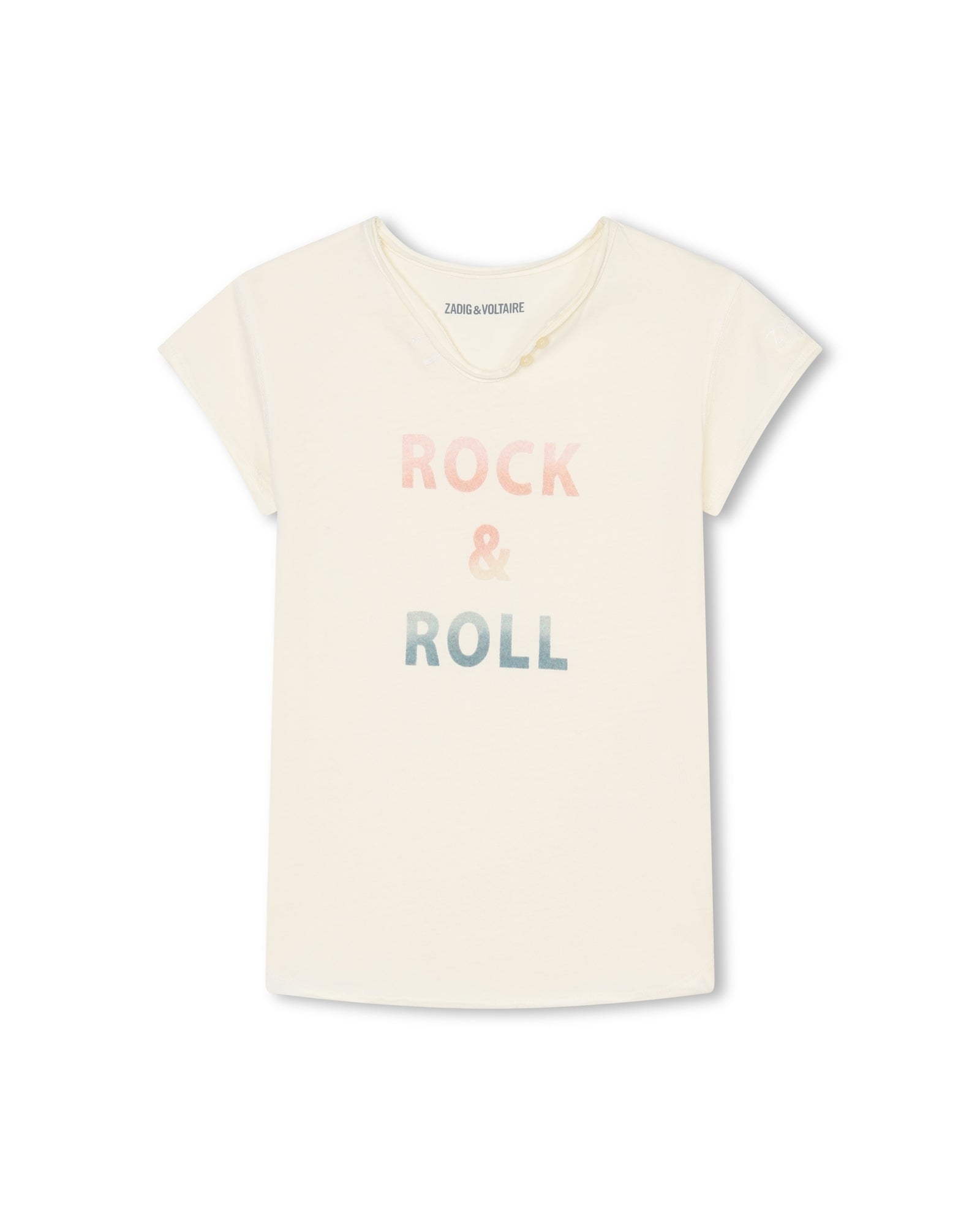 T-shirt avec broderie en coton - Porcelaine