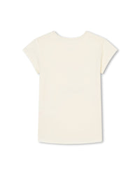 T-shirt avec broderie en coton - Porcelaine