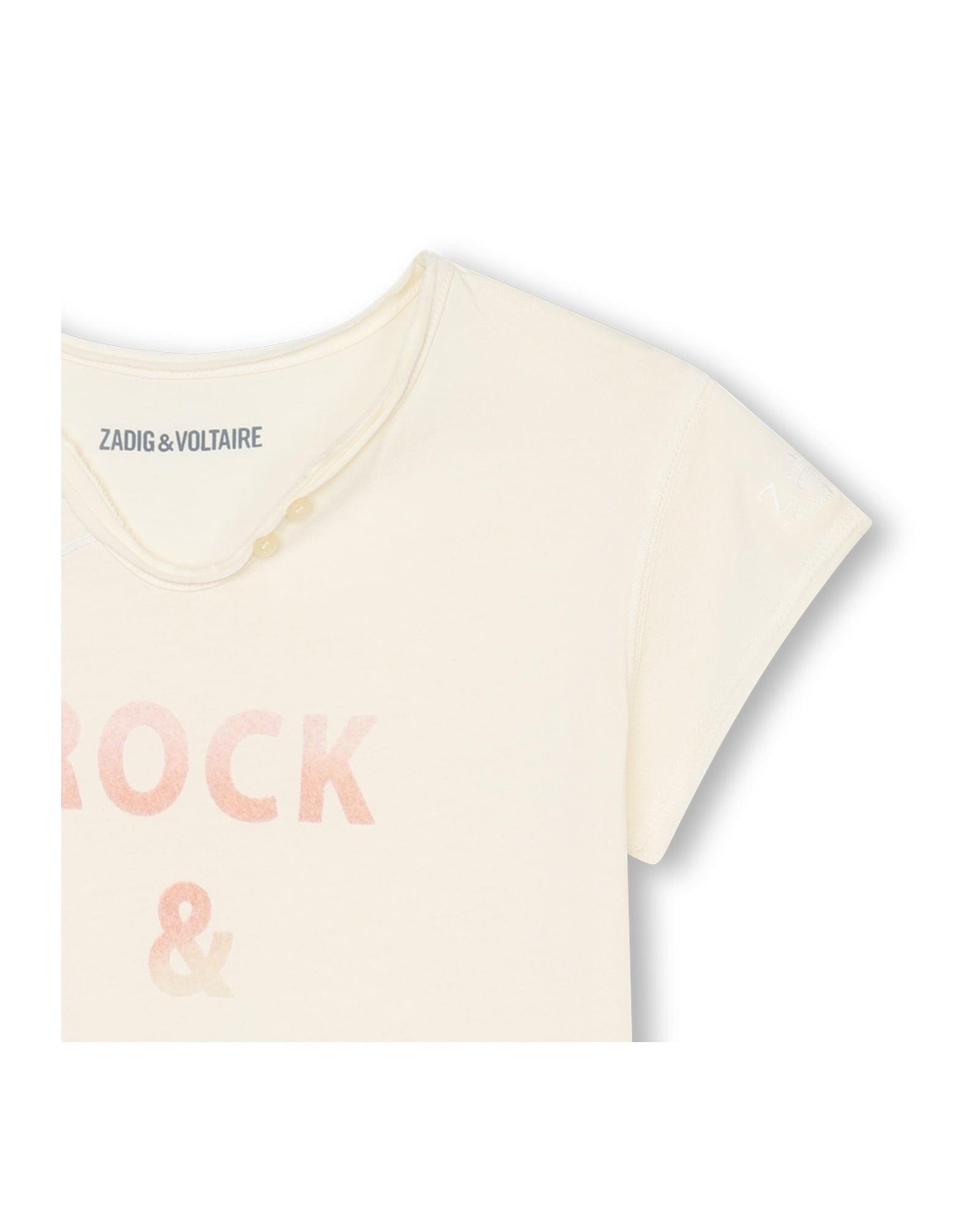 T-shirt avec broderie en coton - Porcelaine