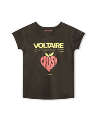 T-shirt avec broderie en coton - Dark Khaki