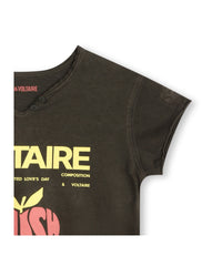 T-shirt avec broderie en coton - Dark Khaki