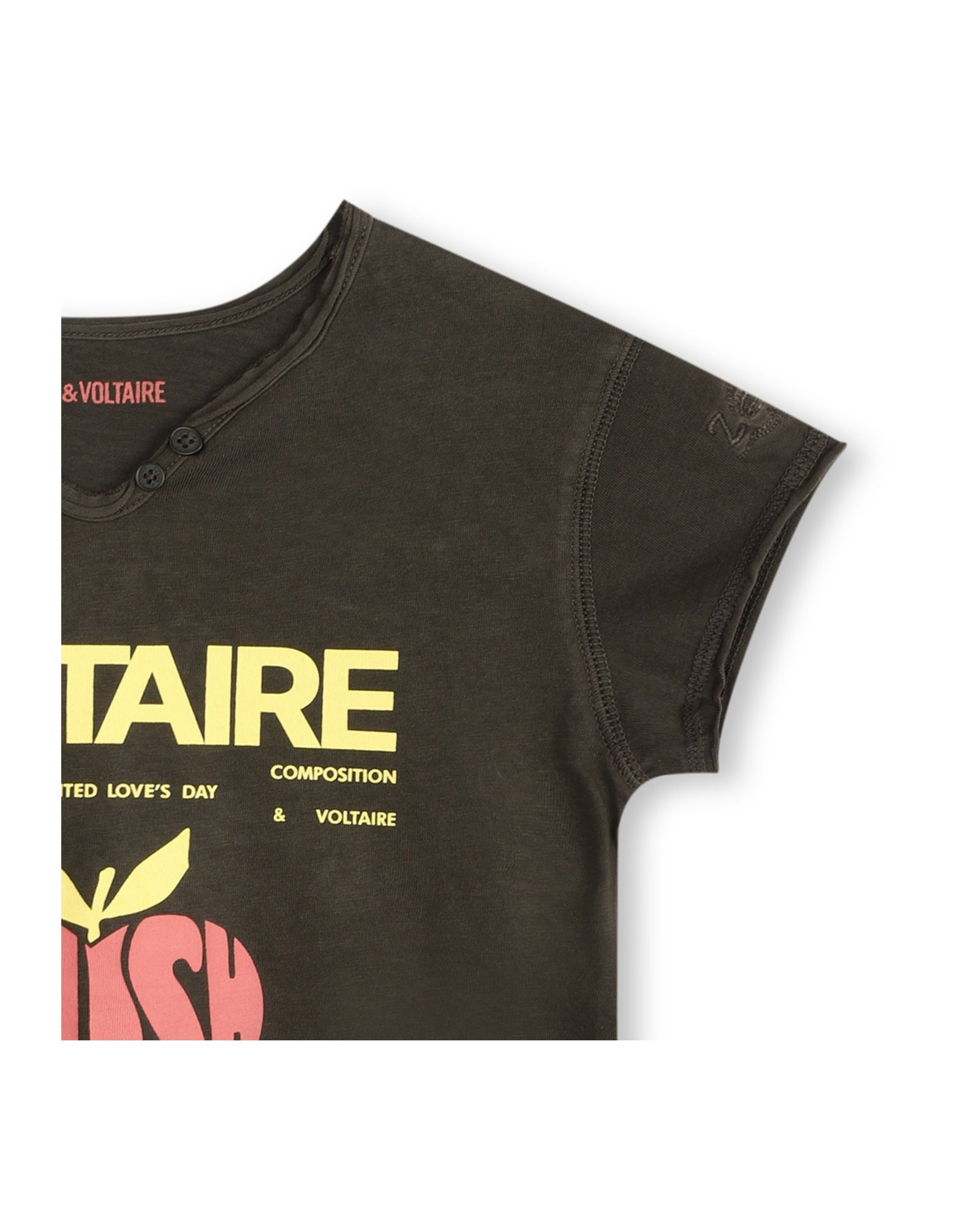 T-shirt avec broderie en coton - Dark Khaki