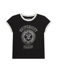 Cotton T-shirt with illustration - Black