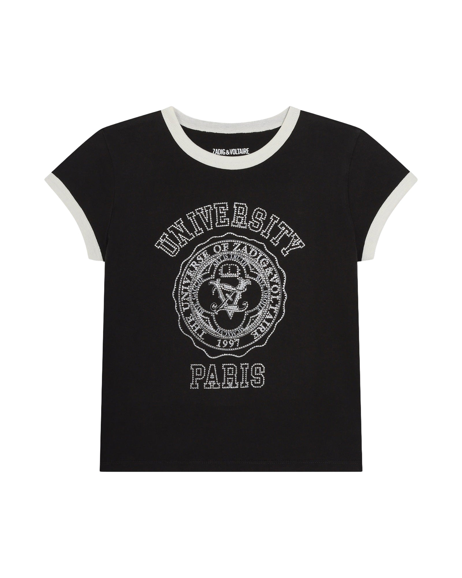Cotton T-shirt with illustration - Black