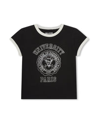 T-shirt with cotton illustration - Black