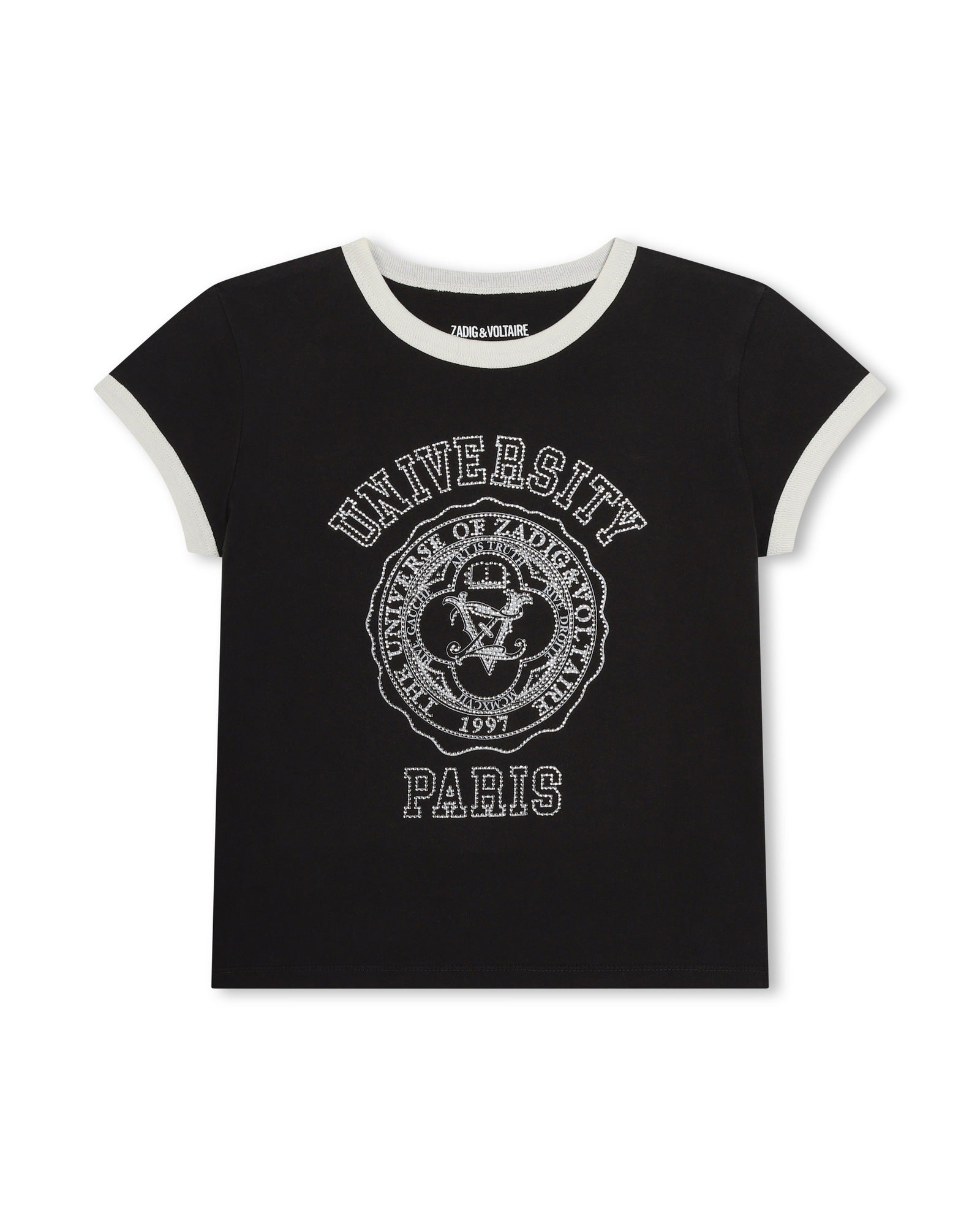 T-shirt with cotton illustration - Black