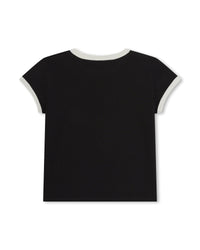 T-shirt with cotton illustration - Black