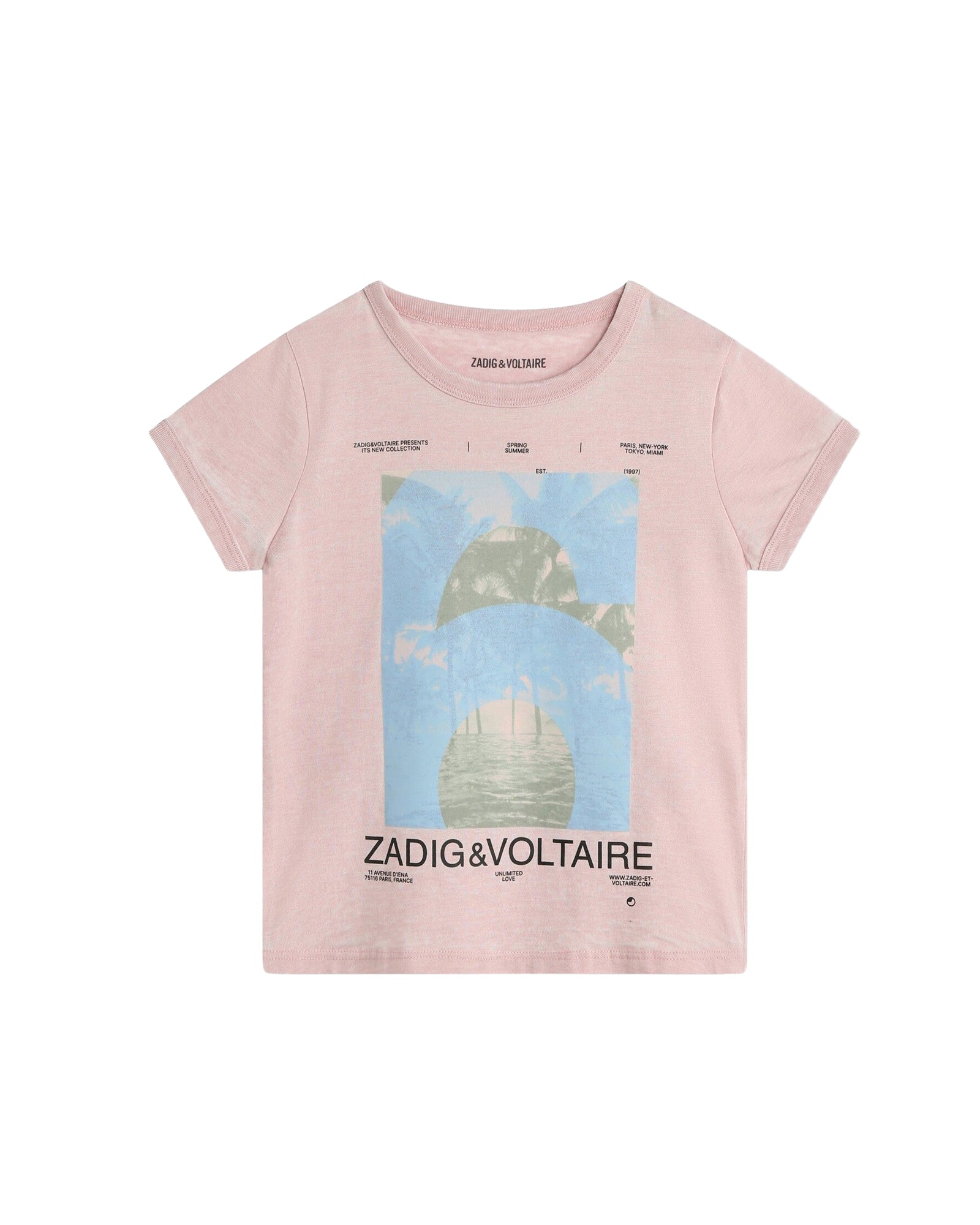 T-shirt avec illustration en coton - Taupe Pink