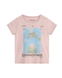 T-shirt avec illustration en coton - Taupe Pink