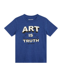 Cotton T-shirt with illustration - Klein Blue